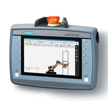 SIMATIC HMI KTP700F Mobile, 7.0" TFT display, 800x 480 pixel, 16m colors, key and touch operation, 8 function keys, 1x PROFINET/Industrial Ethernet interface, 1x multimedia card, 1x USB, Key-operated switch, acknowledgement button, 1 emergency stop/stop button configurable from WinCC Comfort V13 SP1