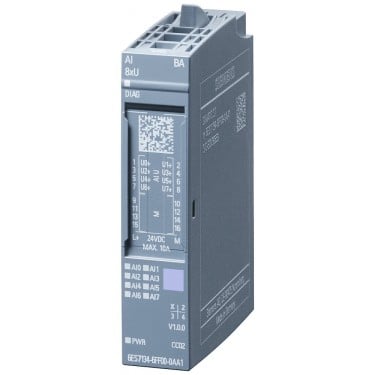 SIMATIC ET 200SP, Analog input module, AI 8XU Basic, suitable for BU type A0, A1, Color code CC02, Module diagnostics, 16 bit