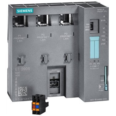 SIMATIC DP, IM151-8 PN/DP CPU f. ET200S, 192 KB work memory, int. PROFINET interface (with three RJ45 ports) as IO controller,without battery MMC required