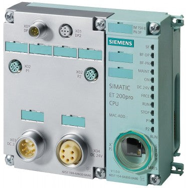 SIMATIC DP, IM154-8 PN/DP CPU f. ET200 PRO, 384 KB work memory, Int. PROFINET interface, Int. PROFIBUS DP master/slave interface Degree of protection IP65/67, Micro Memory Card and Connection module required