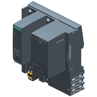 SIMATIC ET 200SP, PROFINET, 3-port interface module, IM 155-6PN/3 High Feature, 2 slots for BusAdapter, max. 64 I/O modules and 16 ET 200AL modules, S2 redundancy, multi-hotswap, 0.25 ms, isochronous mode, optional PN strain relief, including server module