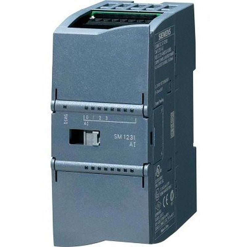 SIMATIC S7-1200, Analog input, SM 1231, 4 AI, +/-10 V, +/-5 V, +/-2.5 V, or 0-20 mA/4-20 mA, 12 bit+sign (13 bit ADC)