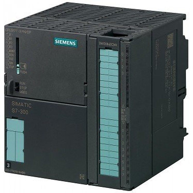 SIMATIC S7-300, CPU 317T-3 PN/DP, Central processing unit for PLC and technology tasks, 1024 KB work memory, 1st interface MPI/DP 12 Mbit/s, 2nd interface DP (drive), 3rd interface Ethernet PROFINET with 2-port switch, Integr. I/O for technology, Front connector (1x 40-pole) and Micro Memory Card min. 8 MB required