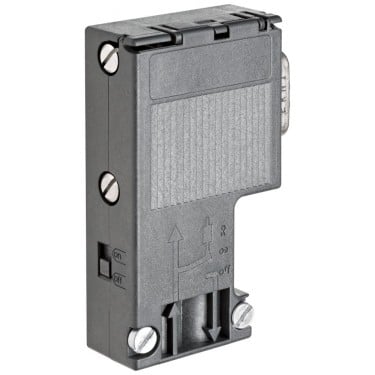 SIMATIC DP, Connection plug for PROFIBUS up to 12 Mbit/s 90° cable outlet, 15.8x 64x 35.6 mm (WxHxD), terminating resistor with isolating function, without PG socket