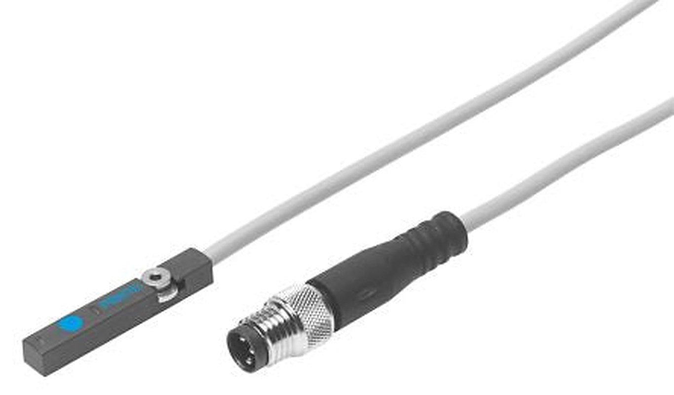 Festo Cable with Plug Inductive Proximity Sensor pneumatic Position Detector, IP65 10V dc, 30 V dc LED Indicator
