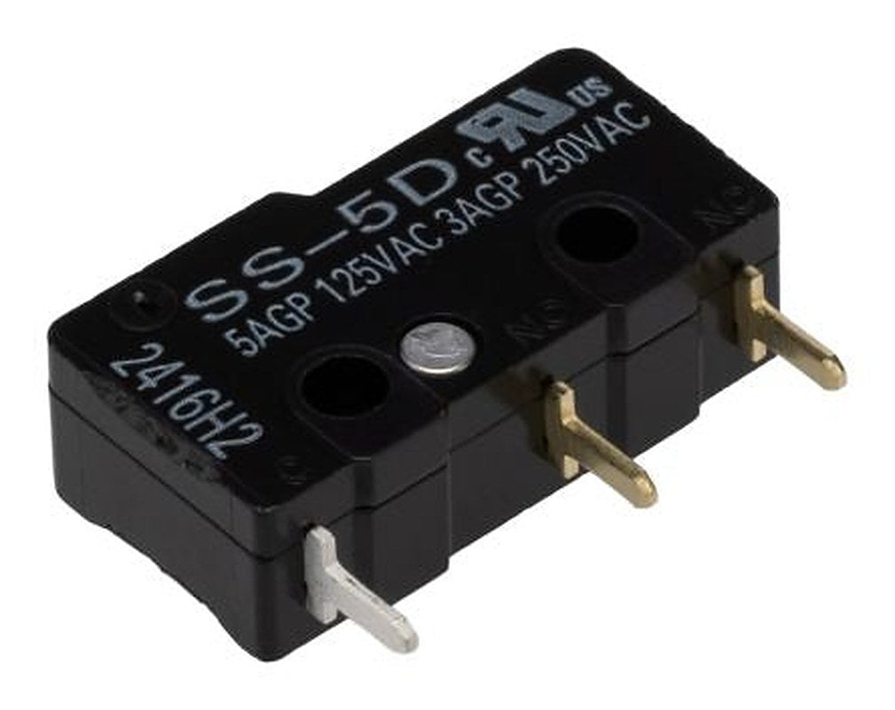 Omron Pin Plunger Micro Switch, Through Hole Terminal, 5A, SPDT, IP40