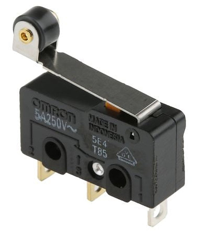Omron Hinge Roller Lever Micro Switch, Solder Terminal, 5A, 250 V ac, 30 V dc, SPDT, IP40
