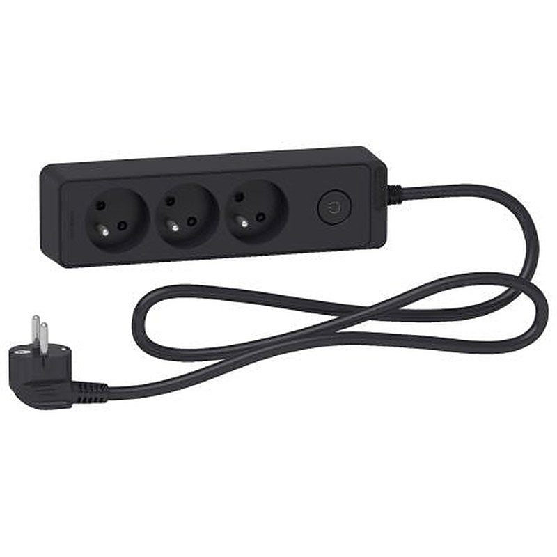 Schneider Electric French 2P 3 Gang Trailing Socket, 1.5m Cable, 16A, 250V