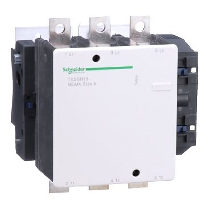 NEMA Contactor, TeSys N, nonreversing, Size 5, 270A, 200HP at 460VAC, 3 pole, 3 phase, 120VAC 50/60Hz coil, open (NEMA Contactor TeSys N) is a Schneider Electric product. Designed for reliable performance and long service life. Available across Iraq — contact us for pricing and delivery options.