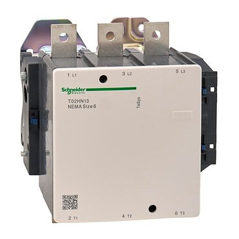 NEMA Contactor, TeSys N, nonreversing, Size 6, 540A, 400HP at 460VAC, 3 pole, 3 phase (NEMA Contactor TeSys N) is a Schneider Electric product. Designed for reliable performance and long service life. Available across Iraq — contact us for pricing and delivery options.