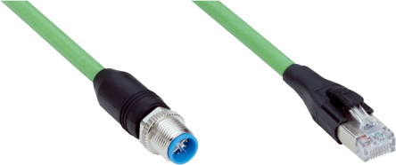 SICK Male 8 way M12, Straight to Male 8 way RJ45 Connector Cable, 5 m