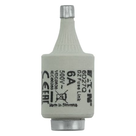 Eaton 6A D2 Bottle Fuse, E27 Thread Size, gR, 500V ac