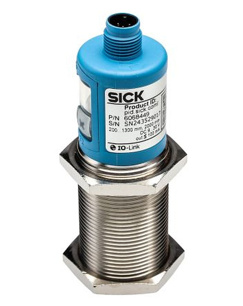 SICK UM30-21311B Threaded Barrel Ultrasonic Proximity Sensor UM, M30 x 1.5 1.3 m 100mA PNP/NPN 30V 30 V dc