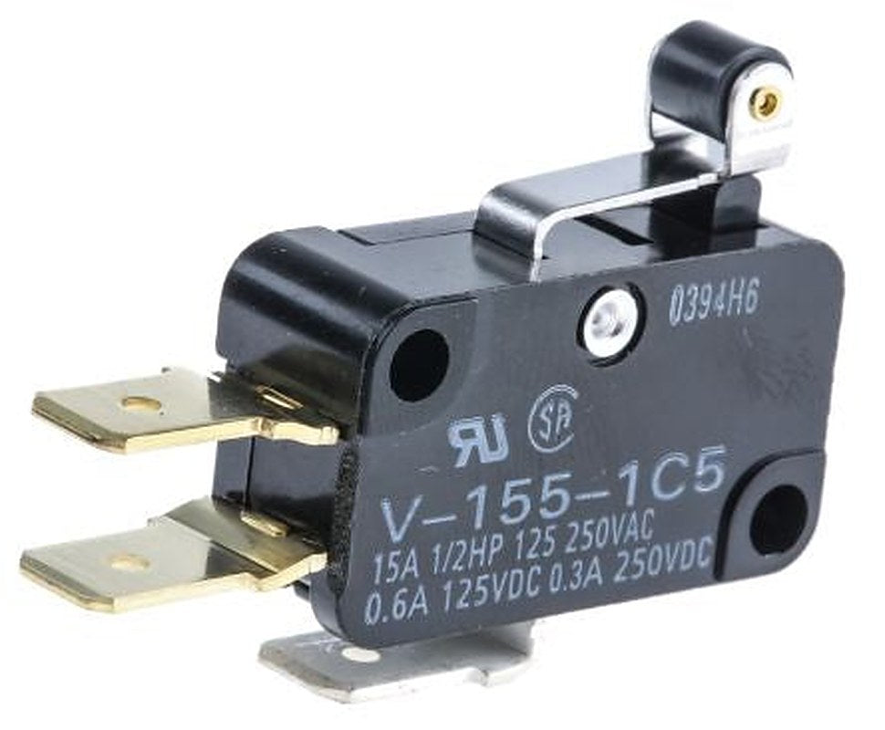 Omron Roller Lever Micro Switch, Quick Connect Terminal, 15 A, 250 V ac, SPCO, IP40