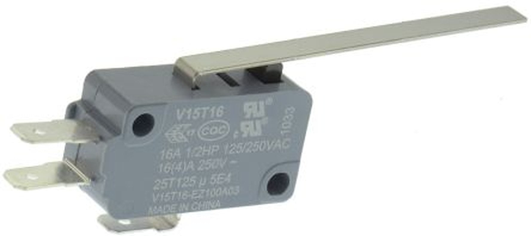 Honeywell Long Straight Lever Micro Switch, Quick Connect Terminal, 16A, 250 V, SPDT