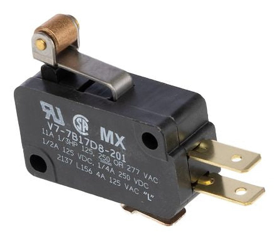 Honeywell Roller Lever Micro Switch, Quick Connect Terminal, 11A, 125 V, SPDT