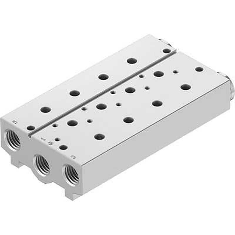 Festo VABM-B10 series 3 station NPT Manifold for use with Solenoid And Pneumatic Valve, 8026271