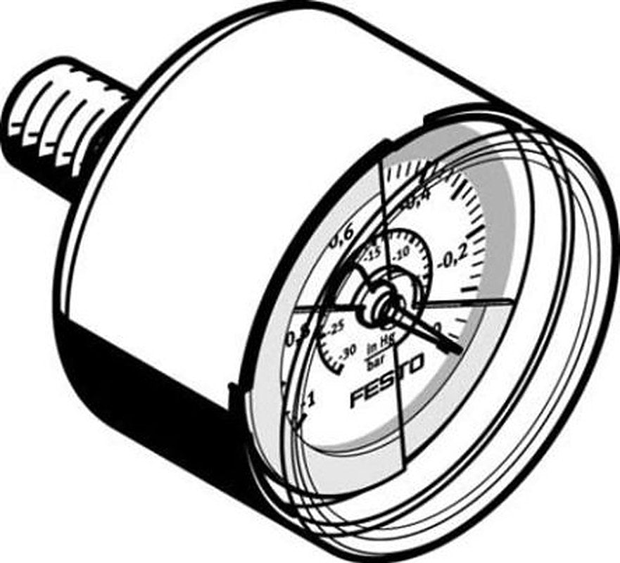Festo 1/8 in R Threaded Pressure Gauge, 40 mm, 0 bar