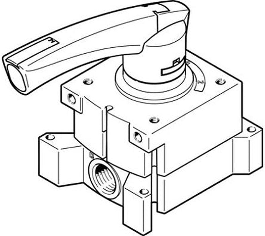 Festo Manual Pneumatic Manual Control Valve VHER Series, Metric 4 mm, 3410681