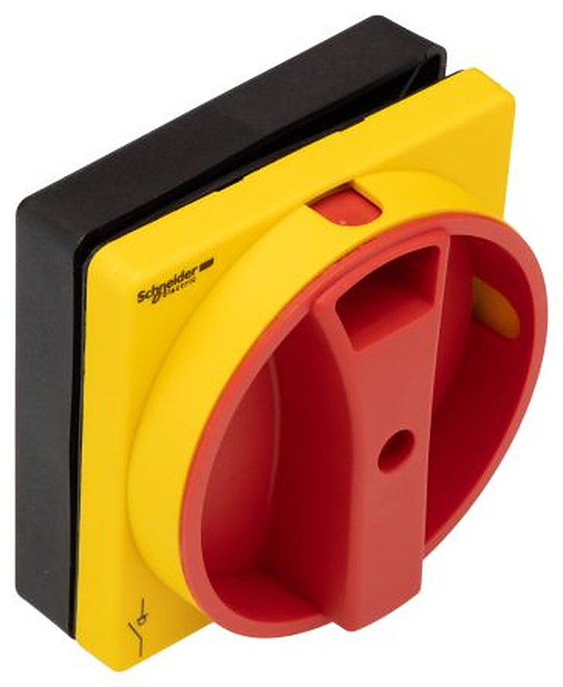 Schneider Electric Yellow, Red Rotary Handle, 2.56 in, TeSys Series