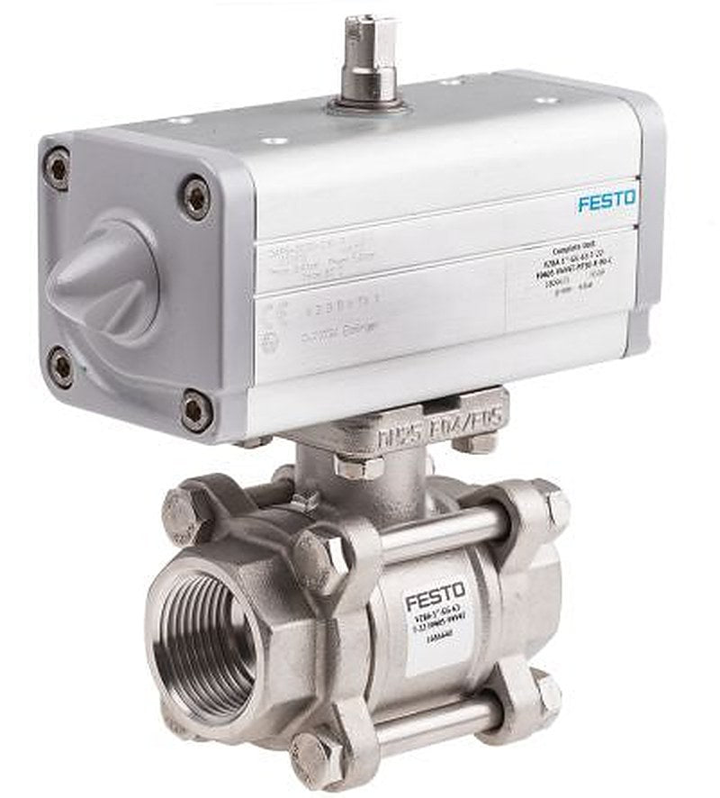 Festo 3-Way Ball Valve with T-Shaped Hole type Pneumatic Actuated Valve, 63, DIN EN 10226-1