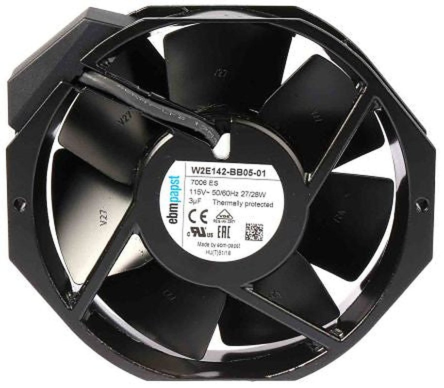 ebm-papst W2E142 Series Axial Fan, 115V ac, 330 m³/h, 28 W, 235 mA Max, IP22 150 mm, 172mm, 38 mm