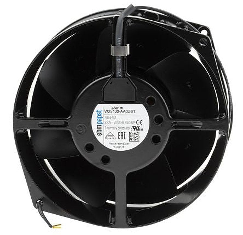 ebm-papst W2S130 Series Axial Fan, 230V ac, 340 m³/h, 39 W, 310 mA Max, IP20, 55mm, 55 mm