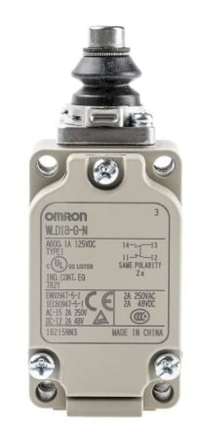 Omron WLD18 Series Plunger Limit Switch, SPST, IP67, Aluminium Housing, 125V ac, 10A