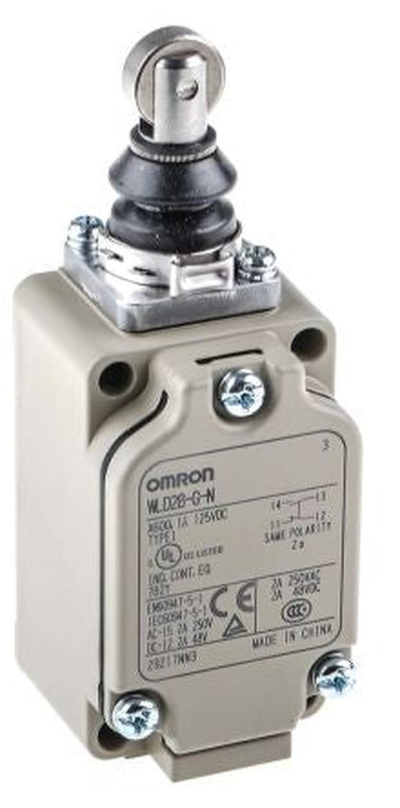 Omron WL Series Roller Plunger Limit Switch, SPST, IP67, Aluminium Housing, 500V ac, 10A