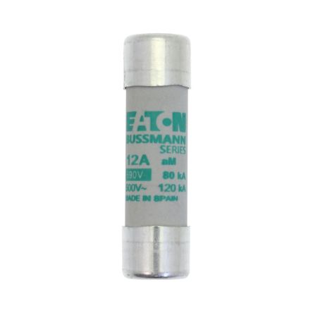 Eaton 12A Ceramic Cartridge Fuse, 14 x 51 mm
