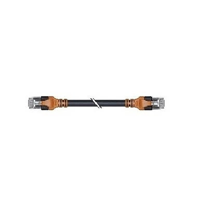 B&R RJ45, 1 m Ethernet Cable, Green, Black RAL 9005 Unscreened Polyvinyl Chloride Sheath