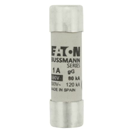 Eaton 1A Ceramic Cartridge Fuse, 14 x 51 mm