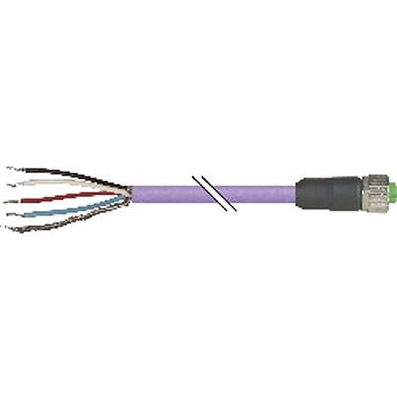 B&R Male 5 way M12 to Female 5 way Unterminated Actuator/Sensor Cable, 50.0 m
