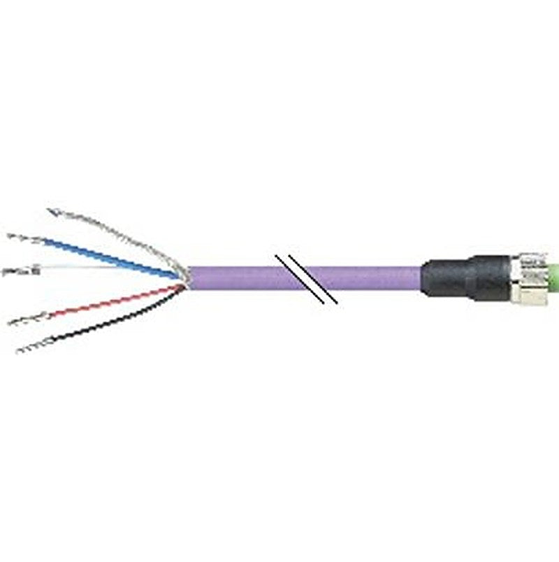 B&R 4 way M12 to Female 4 way Unterminated Actuator/Sensor Cable, 5 m