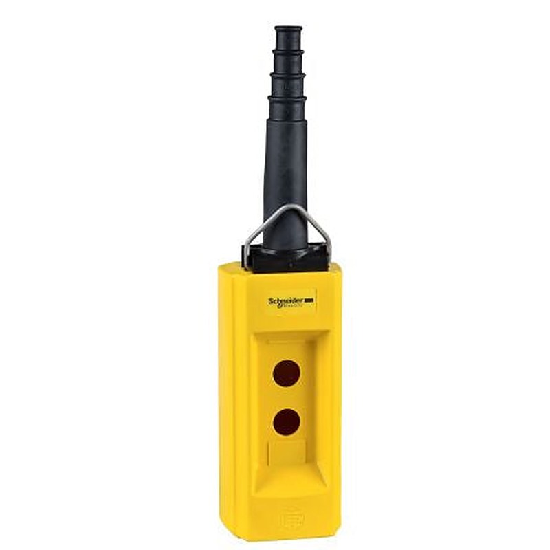 Schneider Electric Push-in Push Button Control Station, Glass Reinforced Polyester, 2 Cutouts, Black, Push In, IP65