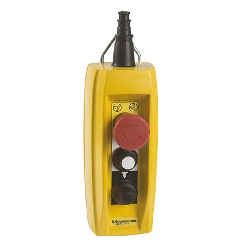 Schneider Electric Snap Action Push Button Control Station - 3 NC, Glass Reinforced Polyester, Red, Emergency Stop, IP65