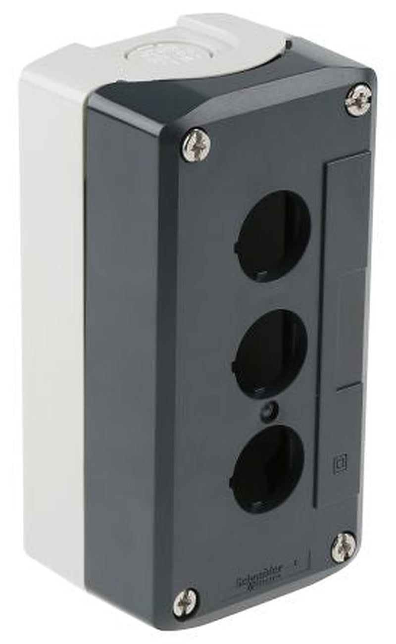 Schneider Electric Grey Polycarbonate Harmony XALD Control Station Enclosure - 3 Hole 22 mm Diameter