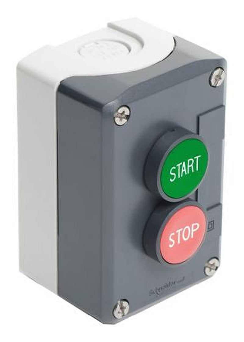 Schneider Electric Spring Return Push Button Control Station - 1 NO/1 NC, Polycarbonate, 2 Cutouts, Green, Red,