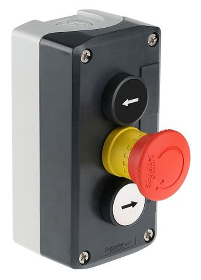 Schneider Electric Control Station Switch, Polycarbonate, 3 Cutouts, White, Black, Red, IP69K, IP66, IP67