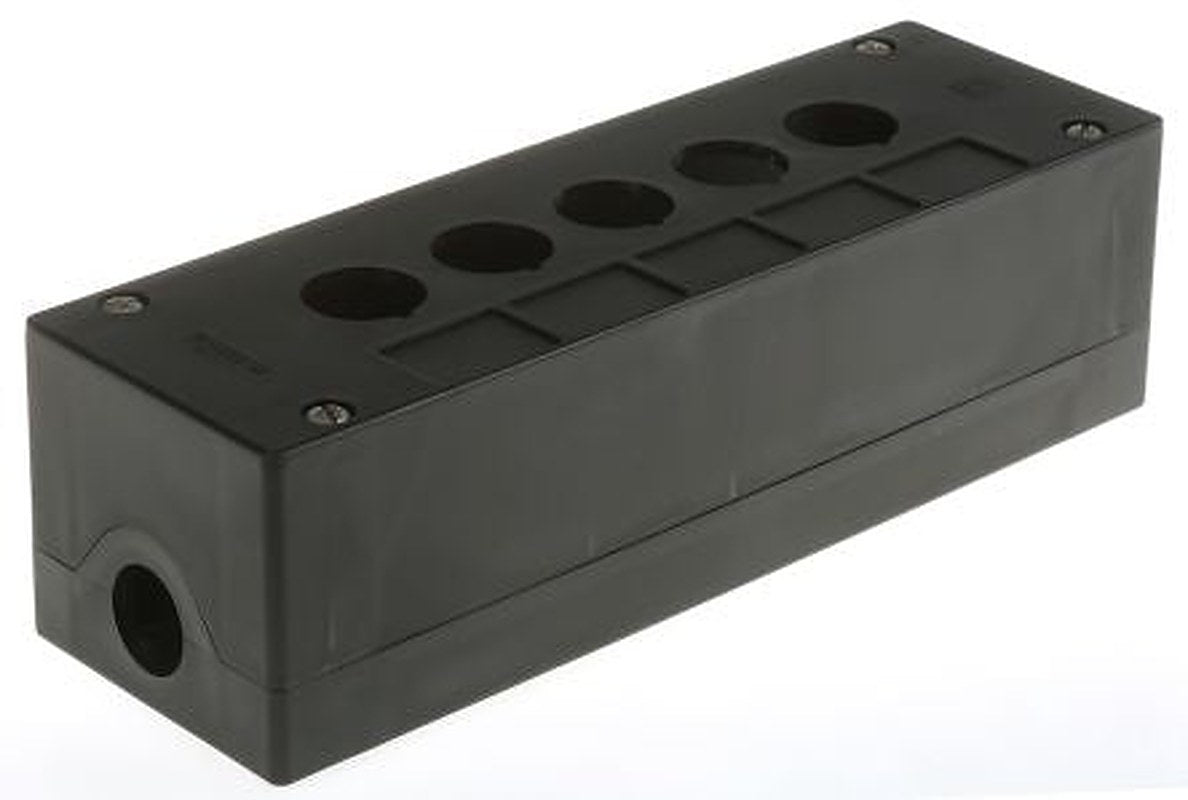Schneider Electric Black Plastic Harmony XALG Push Button Enclosure - 5 Hole 22 mm Diameter