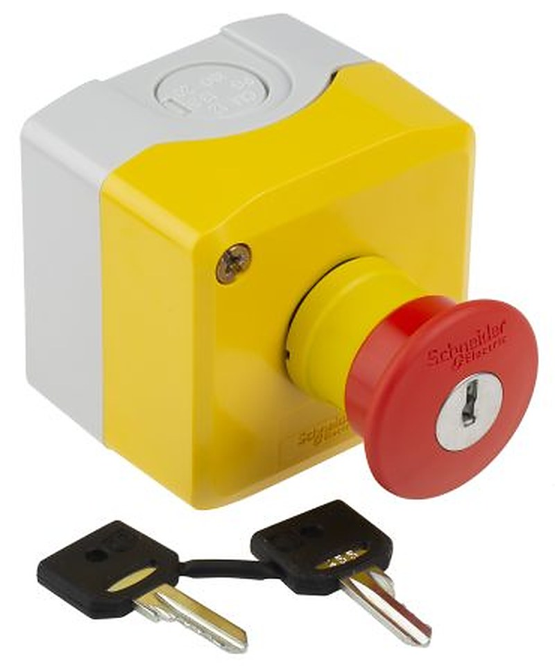 Schneider Electric Harmony Series Key Release Emergency Stop Push Button, Surface Mount, SPDT, IP69K, IP69, IP66, IP67