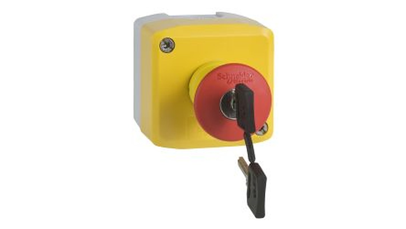 Schneider Electric Slow Break Push Button Control Station - SPDT, Polycarbonate, Red, Unmarked, IP66, IP69, IP69K, IP67