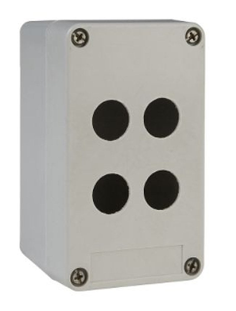 Schneider Electric Grey Glass Reinforced Plastic Harmony Push Button Enclosure - 4 Hole 22 mm Diameter