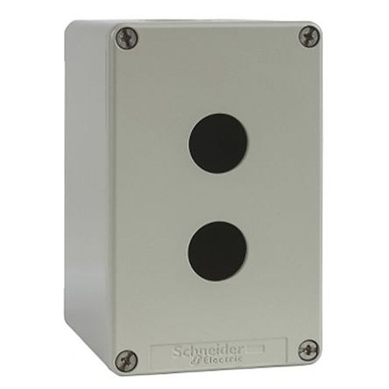 Schneider Electric Grey Die Cast Zinc Harmony XAP Push Button Control Station Enclosure - 2 Hole 22 mm Diameter