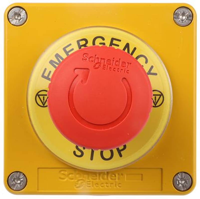 Schneider Electric Yellow Zinc Alloy Harmony XAP Turn Button Control Station - 1 Hole 22 mm Diameter