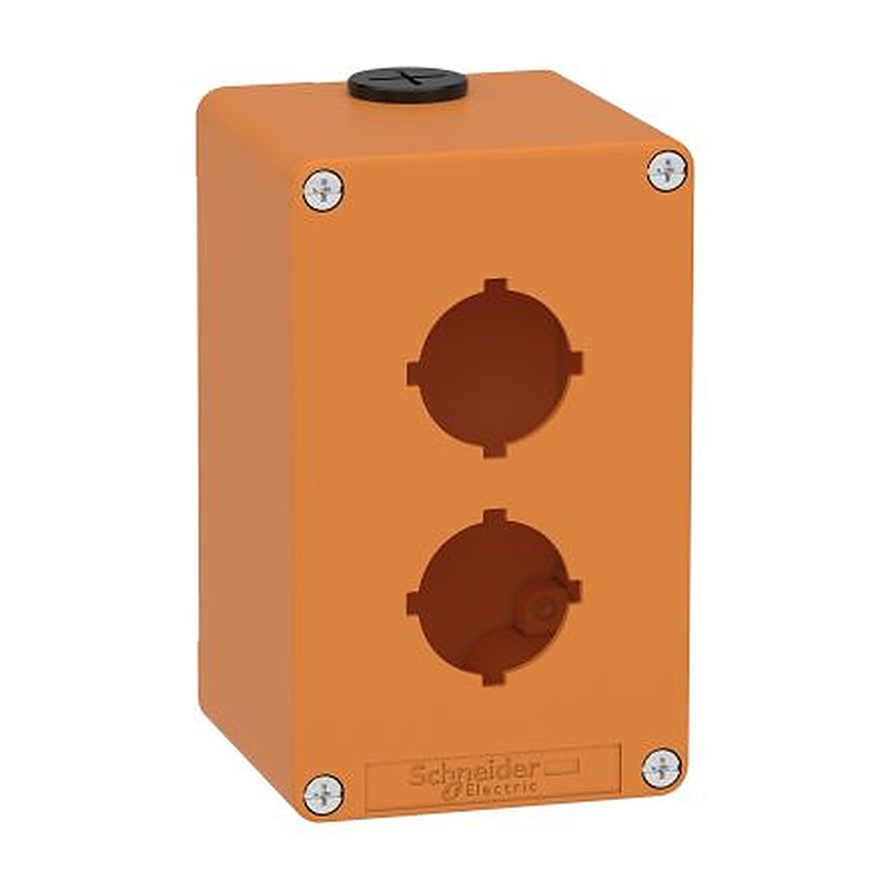 Schneider Electric Orange Die Cast Zinc Harmony Empty Control Station - 2 Hole 30 mm Diameter