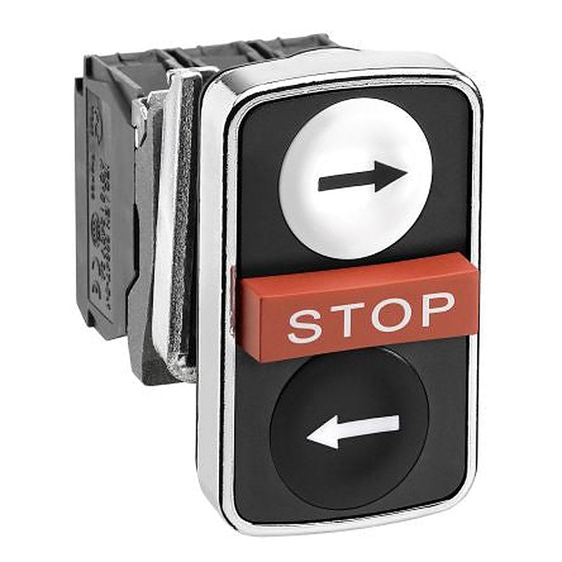 Schneider Electric Harmony Series Push Button Switch, Spring Return, Panel, 22 mm Cutout, 2 NO/1 NC