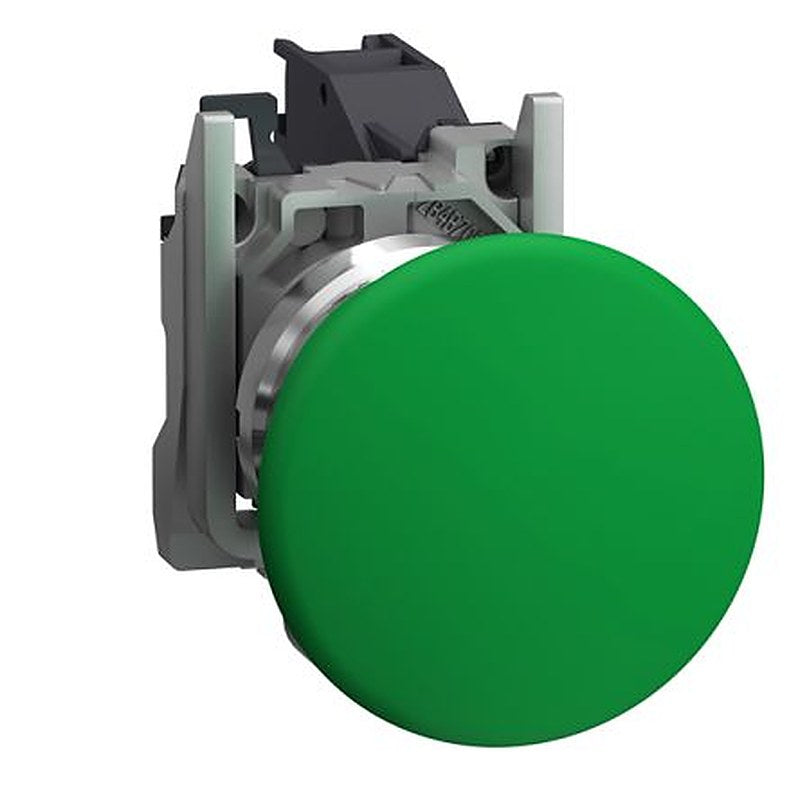 Schneider Electric Harmony XB4 Series Push Button Switch, Spring Return, Through Hole, 22 mm Cutout, 1 NO, Green LED,
