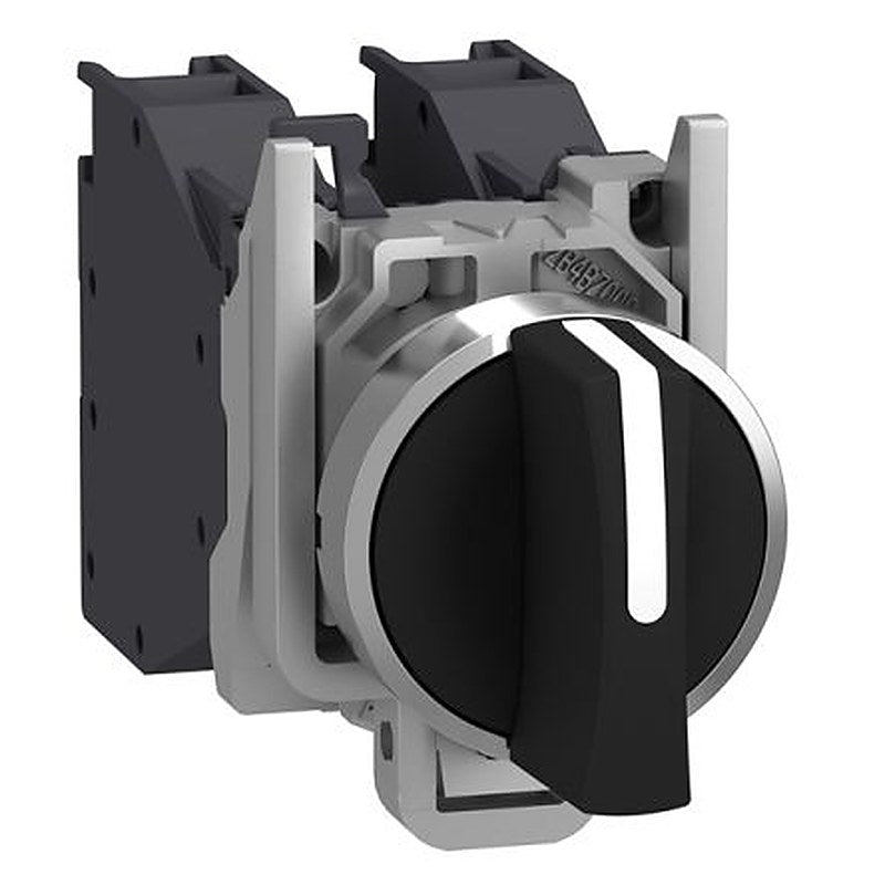 Schneider Electric Spring Return Selector Switch Complete - (SPST) 22 mm Cutout Diameter 3 Positions