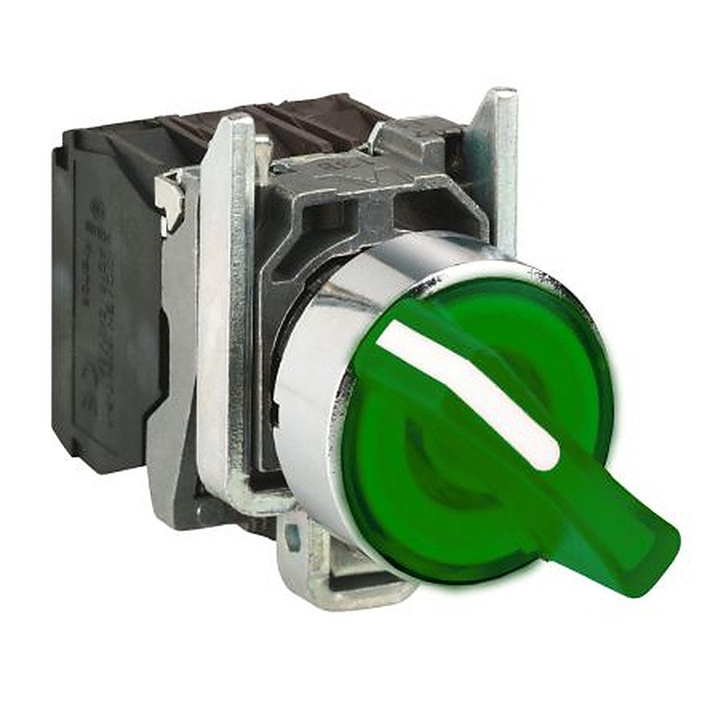 Schneider Electric Green Standard Handle Selector Switch - (NC + NO) 2 Positions